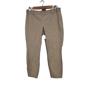 J. Crew Minnie Khaki Pull On Pants Size 8 Cropped Cotton Spandex Blend